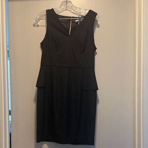 Banana Republic Elegant Black Peplum Midi Dress